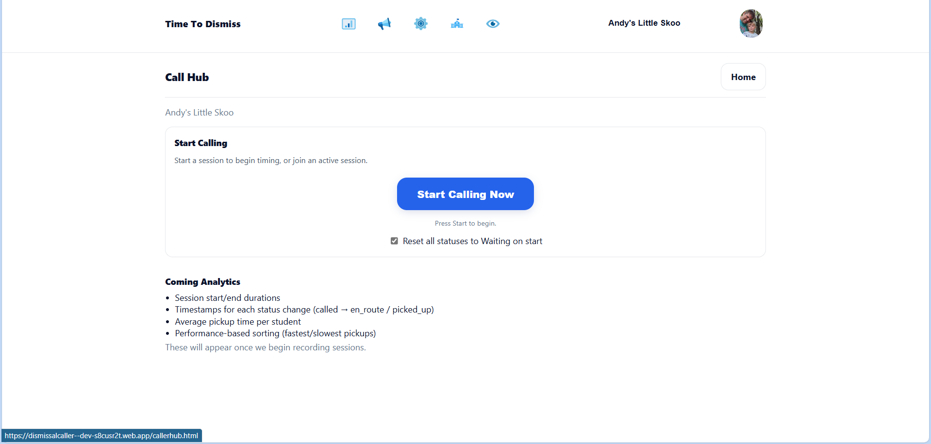 Master caller page